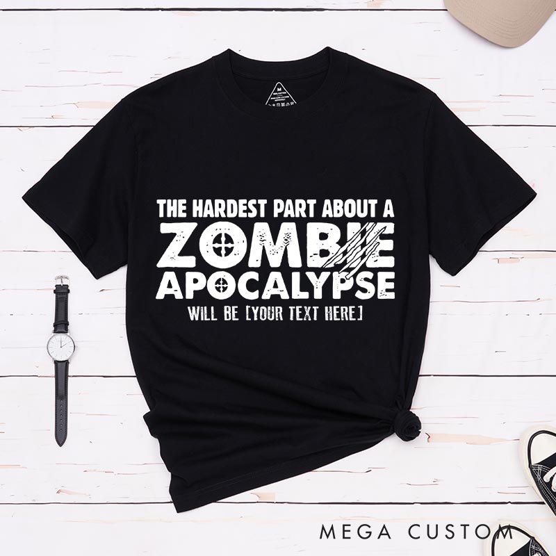 Personalized Zombie Apocalypse Mens Classic T-Shirts Horror Geeky Tshirt for Movie Lovers Halloween
