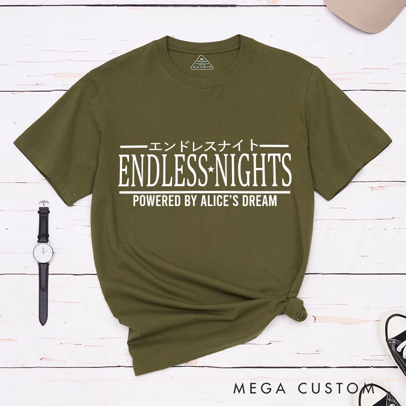 Personalized Japanese Endless Nights Game Classic T-Shirts Video Game Tshirt Geek Gaming Nerd Shirt