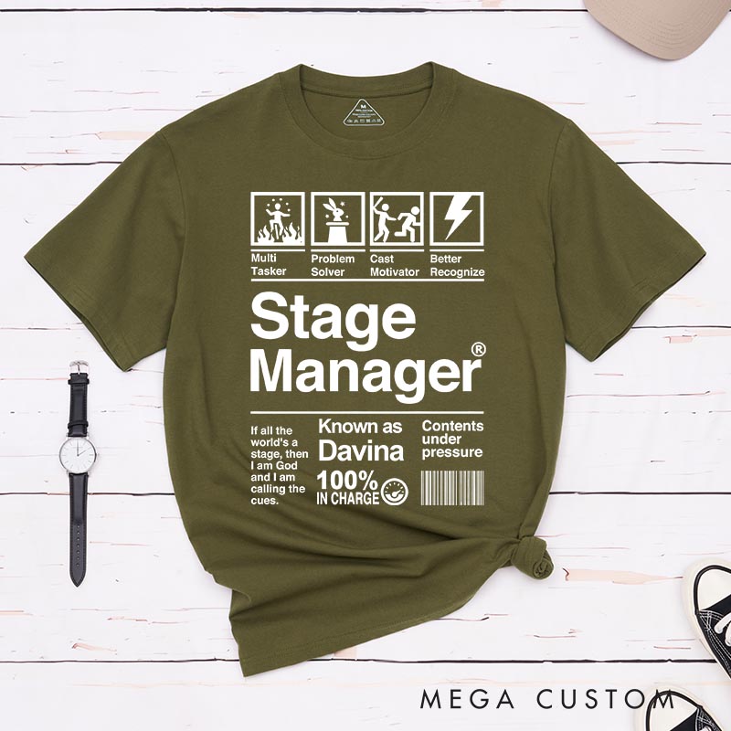 Personalized Stage Manager Classic T-Shirts for Stage Crew Thespian Musical Lover Tshirt Musical Fan