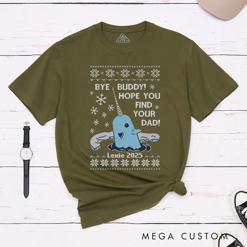Personalized Bye Buddy Christmas Movie Classic T-Shirts Vintage Holiday Movies Tshirt Family Movie Shirt