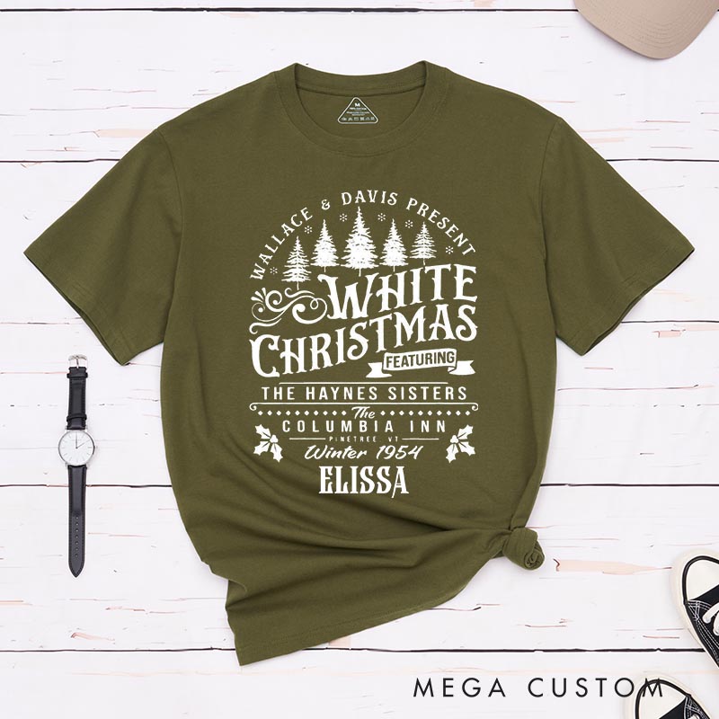 Personalized Snowy Christmas Inn Movie Classic T-Shirts Vintage Holiday Movies Tshirt Family Movie Shirt