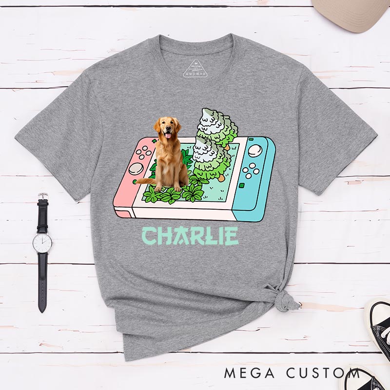 Personalized Cute Pet Gamer Classic T-Shirts for Dog Dad Mom Gaming Anime Lovers Video Game Shirt