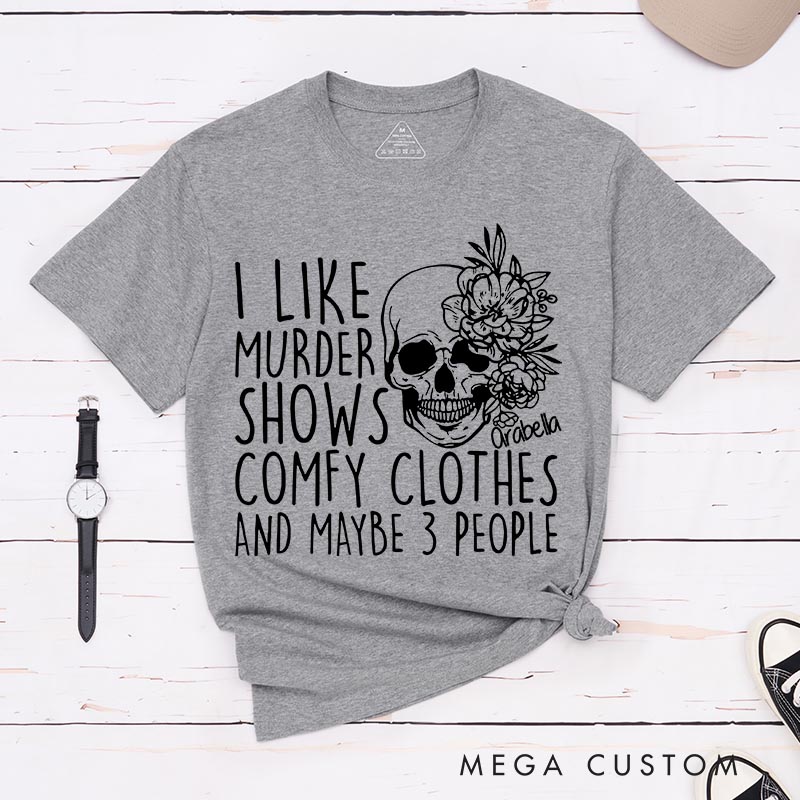 Personalized I Like Murder Shows Horror Movie Classic T-Shirts Scary Movie Tshirt 80s Retro Movie Shirt for Her