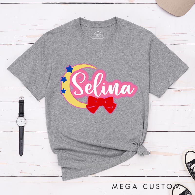Personalized Retro Anime Moon Classic T-Shirts Japanese Manga Comic Tshirt for Anime Lovers