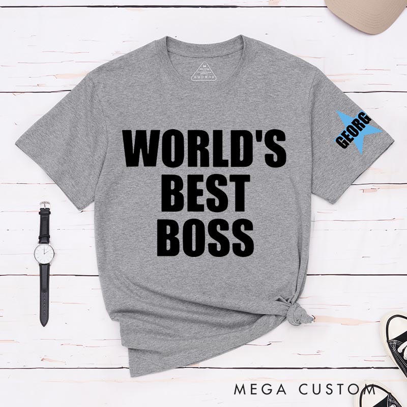 Personalized World's Best Boss Star Funny Classic T-Shirts Daily Grind TV Series Tshirt Movie TV Show Fan Shirt