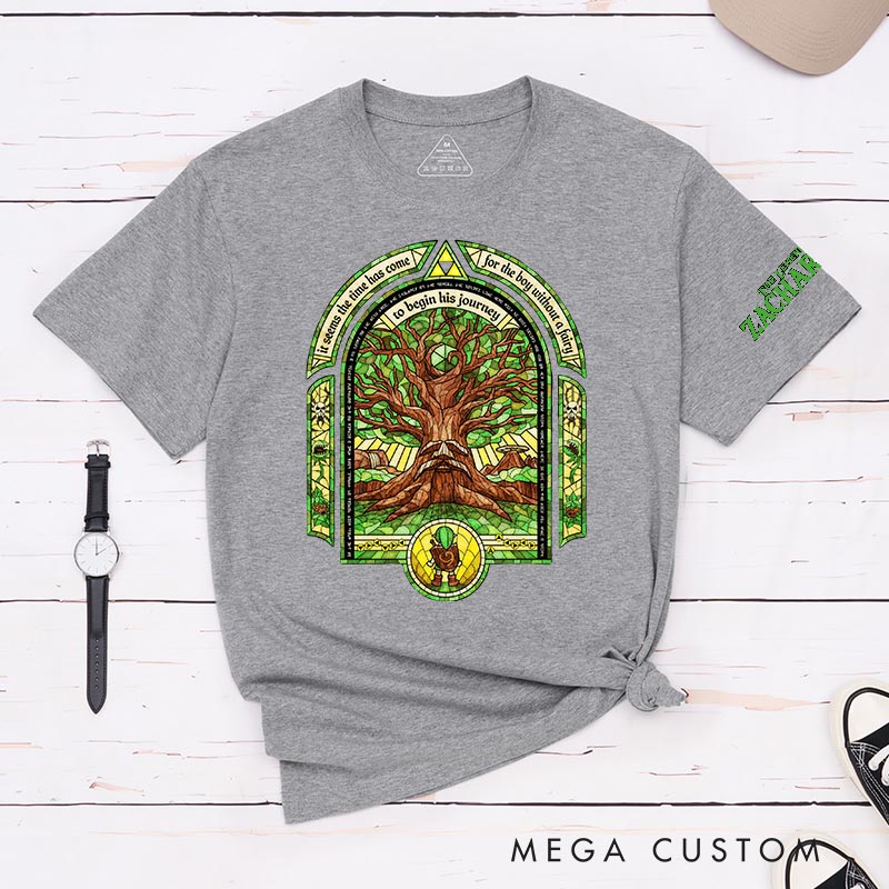 Personalized Forest Windowpane Classic T-Shirts Video Game Tshirt Geek Gaming Nerd Shirt for Him and Her