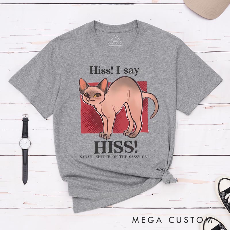 Personalized I said Hiss Game Classic T-Shirts CRPG Video Game Tshirt Fantasy Game Shirt Animal Lover Cat Mom Cat Dad