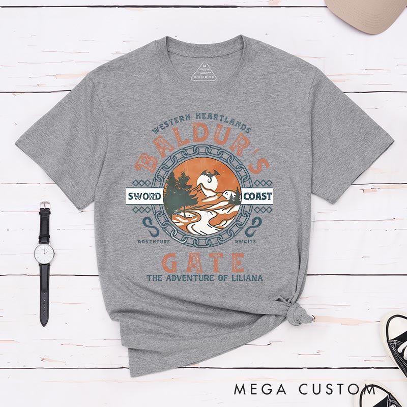 Personalized the Gate Journey Game Classic T-Shirts CRPG Video Game Tshirt Fantasy Game Shirt