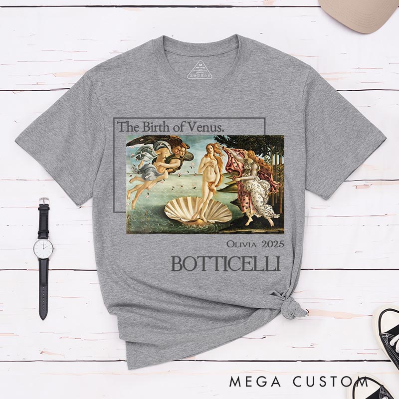 Personalized The Birth of venus Artist Classic T-Shirts Painting Impressionism Tshirt Artsy Aesthetic Famous Painter Art Lover Shirt