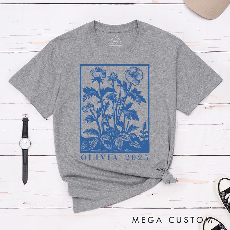Personalized Vintage Wildflowers Graphic Artist Classic T-Shirts Retro Vintage Graphic Tshirt Art Lover Illustration Shirt