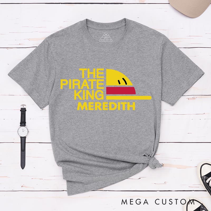 Personalized Anime the Pirate King Classic T-Shirts Japanese Manga Tshirt Comic Shirt for Anime Lovers