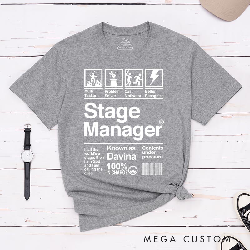 Personalized Stage Manager Classic T-Shirts for Stage Crew Thespian Musical Lover Tshirt Musical Fan