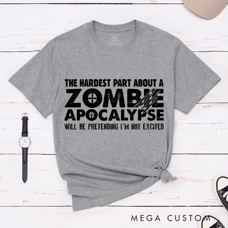 Personalized Zombie Apocalypse Mens Classic T-Shirts Horror Geeky Tshirt for Movie Lovers Halloween