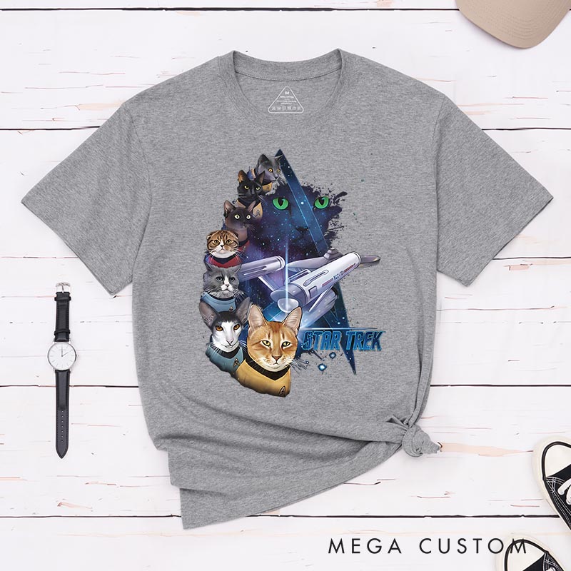 Personalized Cat Star Adventure Classic T-Shirts Funny Geek Tshirt for Movie Lovers