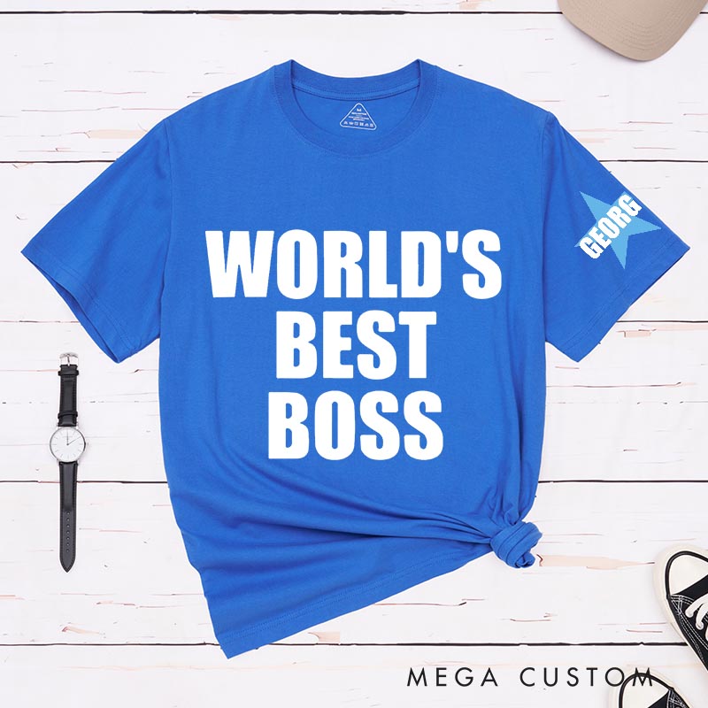 Personalized World's Best Boss Star Funny Classic T-Shirts Daily Grind TV Series Tshirt Movie TV Show Fan Shirt