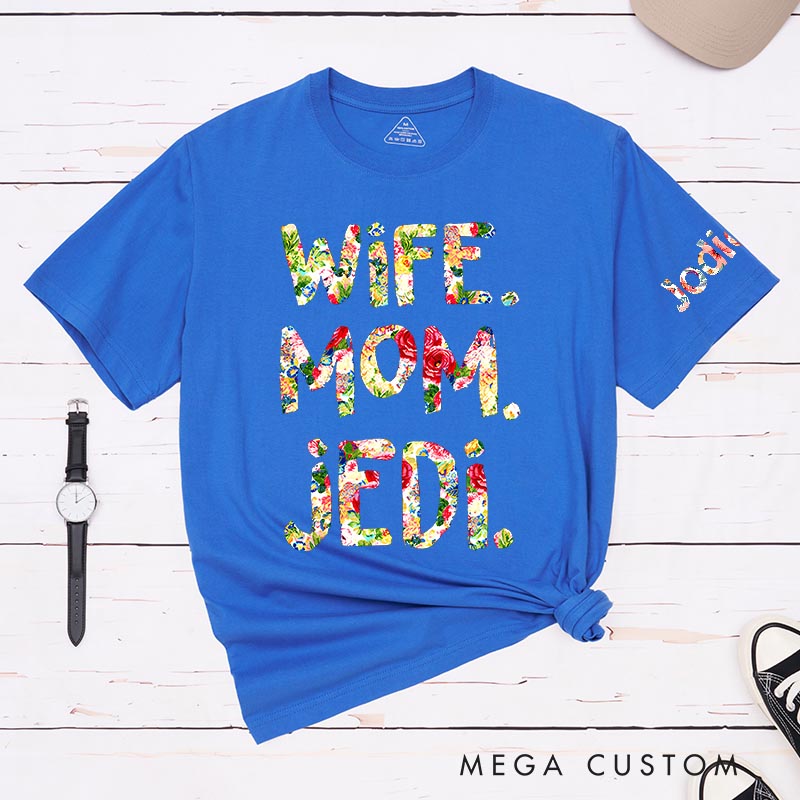 Personalized Wife Mom Jedi Classic T-Shirts Galaxy Tshirt for Mother Wife Movie Lovers for Her Mother’s Day