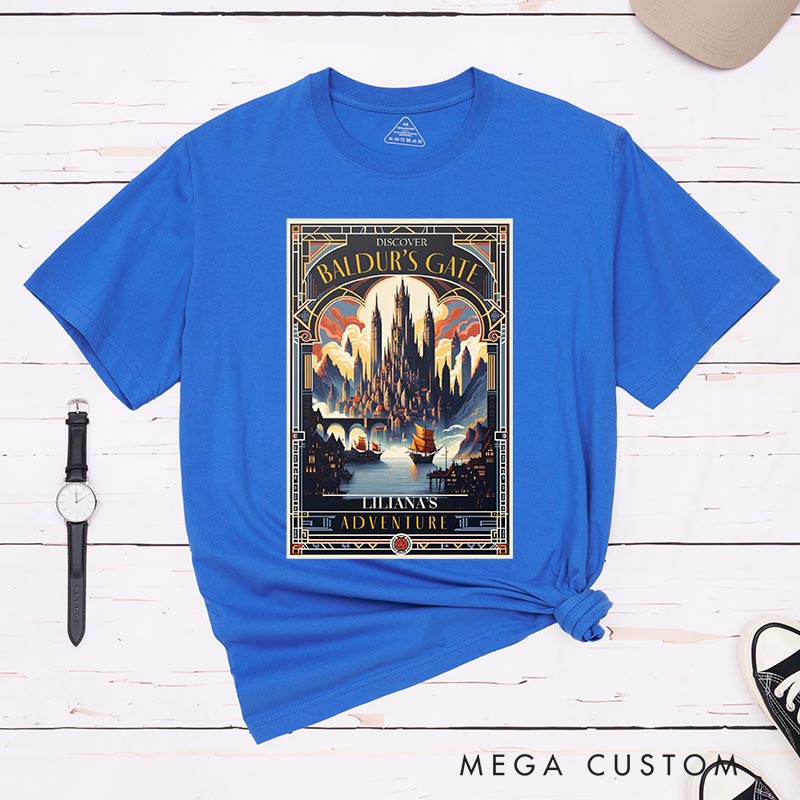 Personalized Journey to the Gate Game Classic T-Shirts CRPG Video Game Tshirt Fantasy Game Shirt