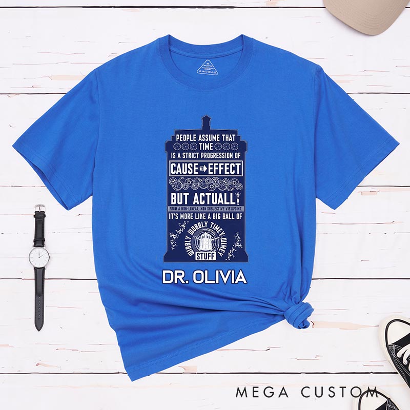 Personalized Police Box Time Machine Movie Classic T-Shirts Doctor TV Show Tshirt Geek Nerdy Shirt