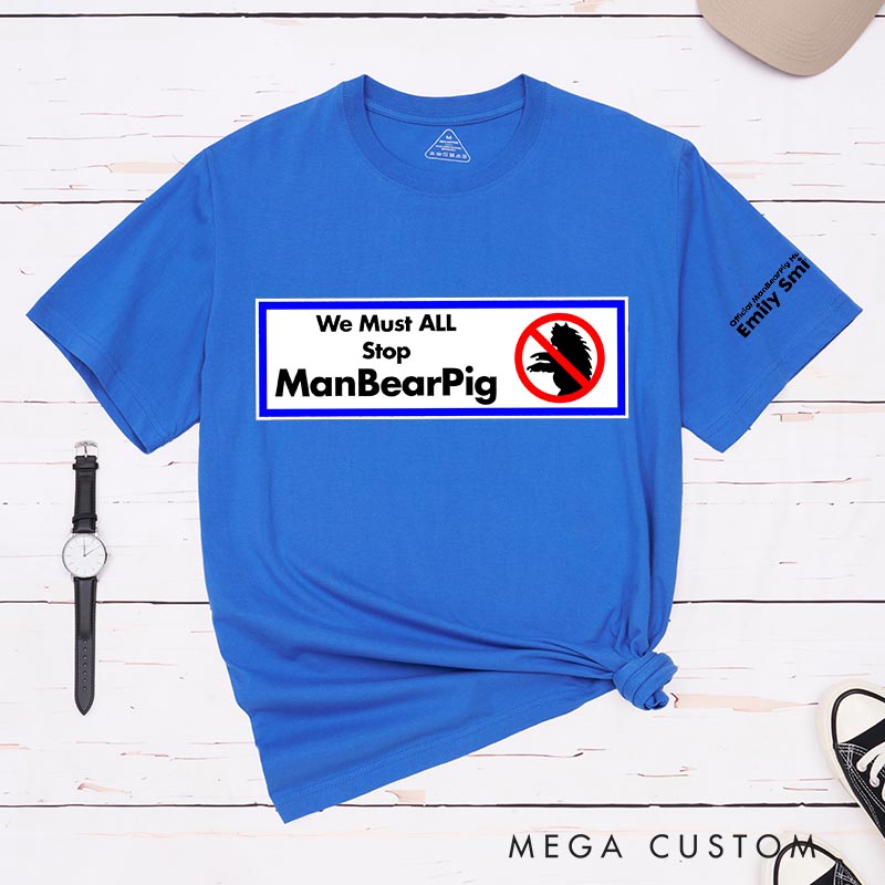 Personalized Man Bear Pig Funny Cartoon TV Series Classic T-Shirts Cartoon TV Show Film Fan Tshirt