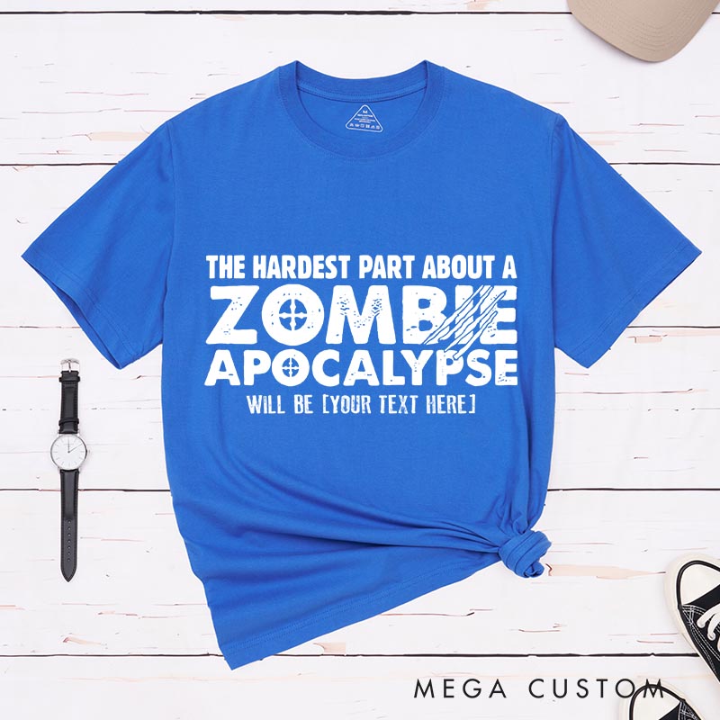 Personalized Zombie Apocalypse Mens Classic T-Shirts Horror Geeky Tshirt for Movie Lovers Halloween