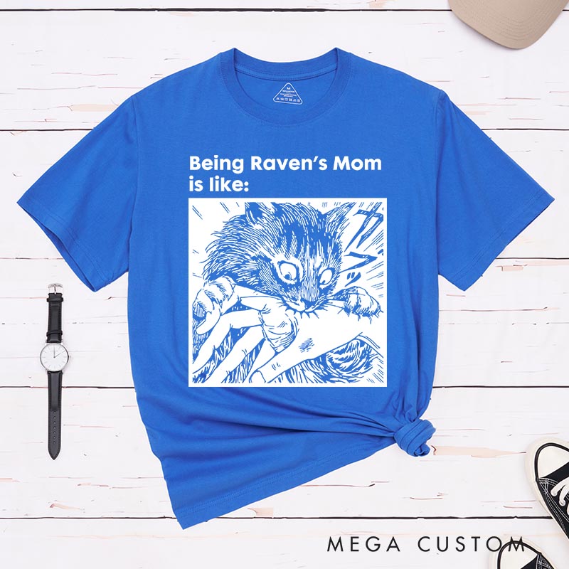 Personalized Creepy Cat Bite Classic T-Shirts Japanese Cat Mom Dad Tshirt Cats Crazy Shirt Cat Lover Anime Lover