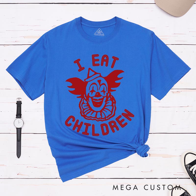 Personalized I Eat Children Classic T-Shirts Creepy Joker Tshirt Horror Halloween Shirt for Movie TV Lovers