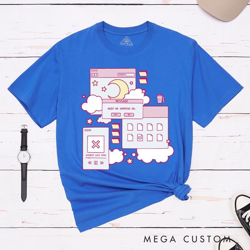 Personalized Kawaii Aesthetic Browser Classic T-Shirts Japanese Vaporwave Manga Comic Tshirt for Anime Lovers