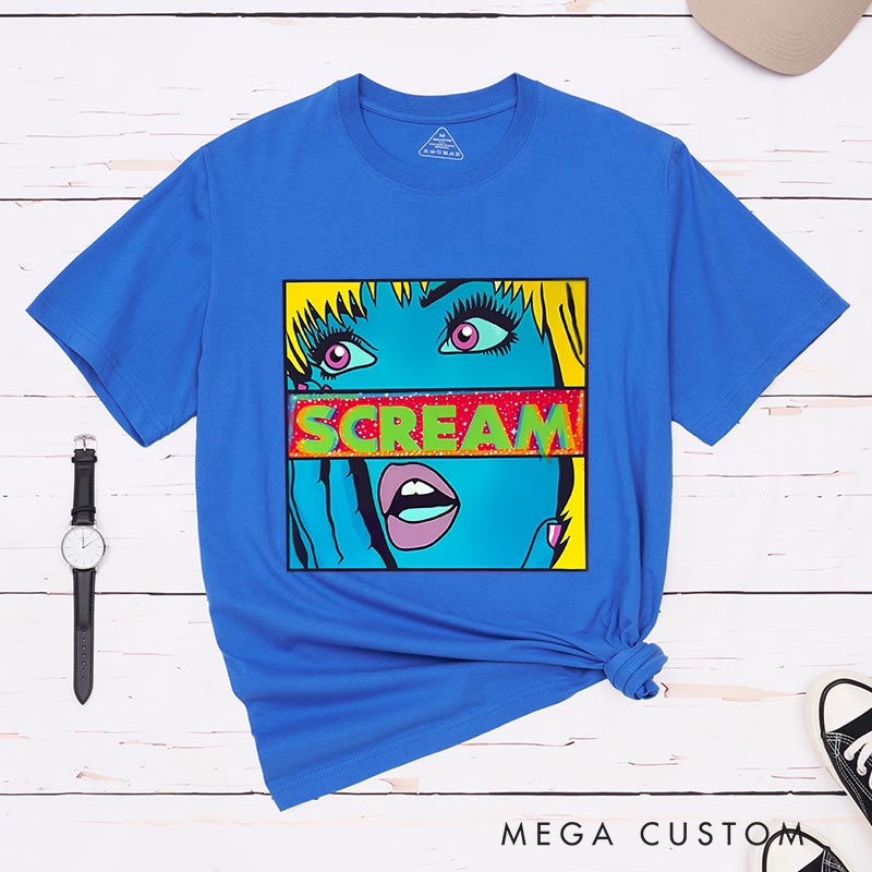 Personalized Pop Art Style Scream Classic T-Shirts Horror Movie Tshirt 80s Horror Movie Shirt