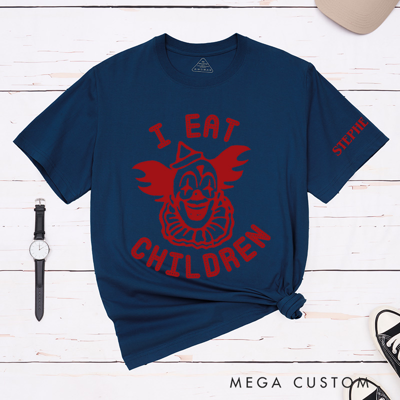 Personalized I Eat Children Classic T-Shirts Creepy Joker Tshirt Horror Halloween Shirt for Movie TV Lovers