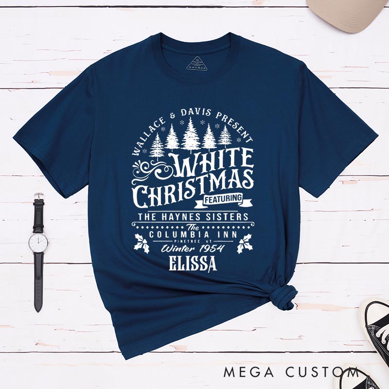 Personalized Snowy Christmas Inn Movie Classic T-Shirts Vintage Holiday Movies Tshirt Family Movie Shirt