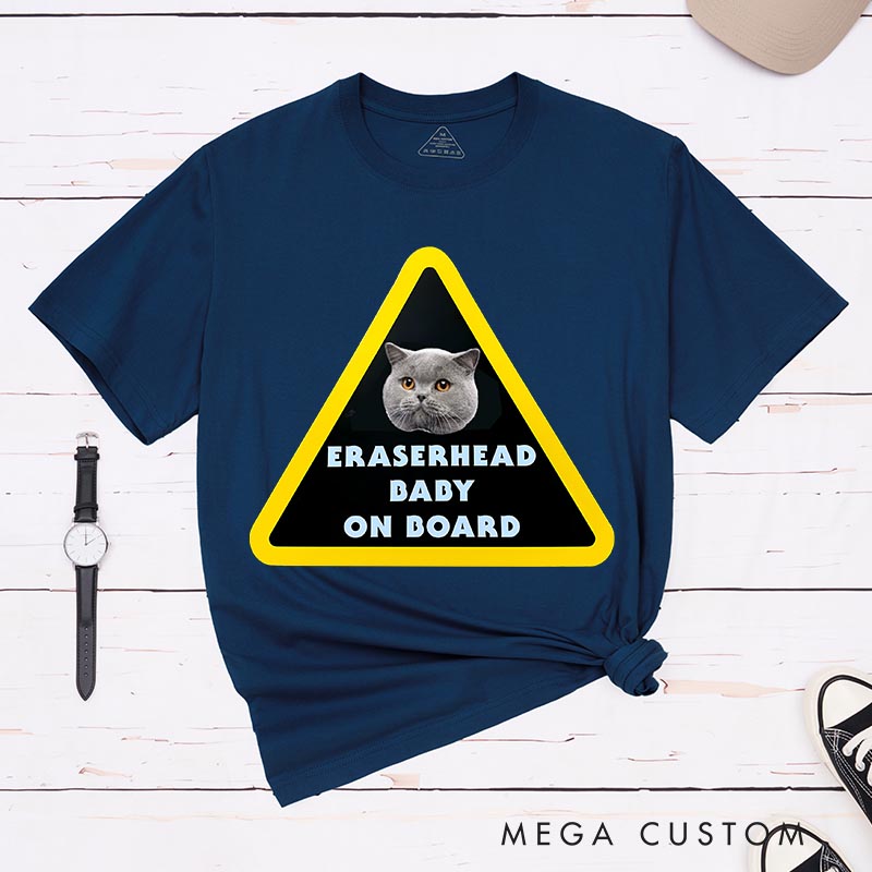 Personalized Vintage Baby on Board Movie Classic T-Shirts Retro Film Fan Tshirt for Dog Mom Dog Dad Cat Mom Cat Dad
