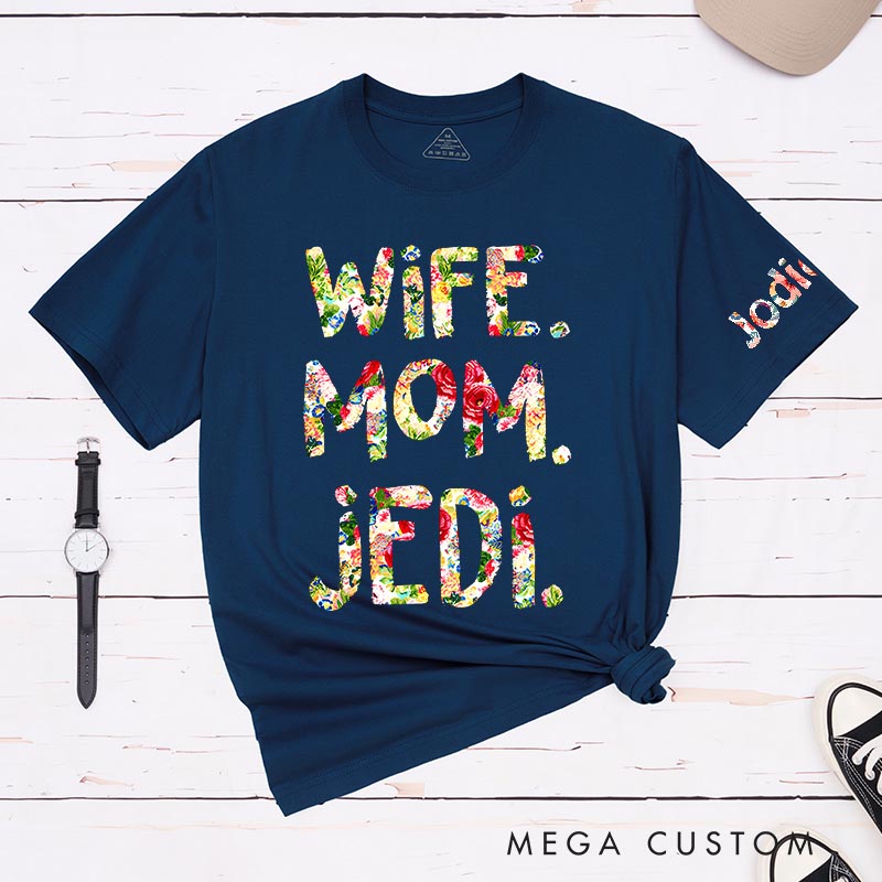Personalized Wife Mom Jedi Classic T-Shirts Galaxy Tshirt for Mother Wife Movie Lovers for Her Mother’s Day