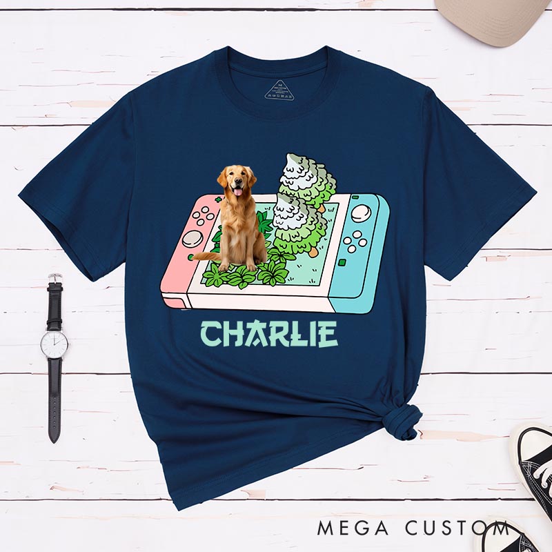 Personalized Cute Pet Gamer Classic T-Shirts for Dog Dad Mom Gaming Anime Lovers Video Game Shirt