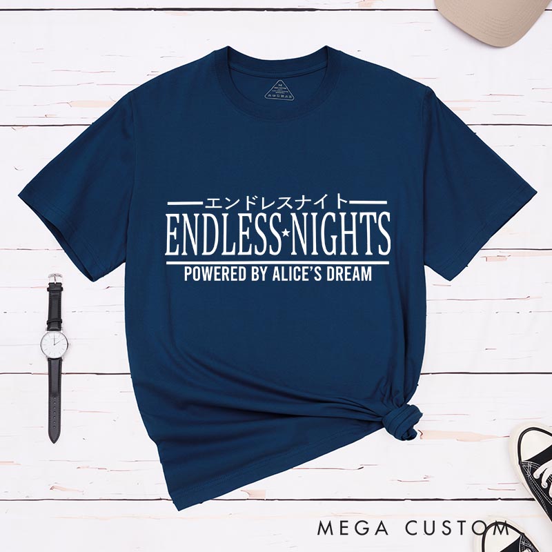 Personalized Japanese Endless Nights Game Classic T-Shirts Video Game Tshirt Geek Gaming Nerd Shirt