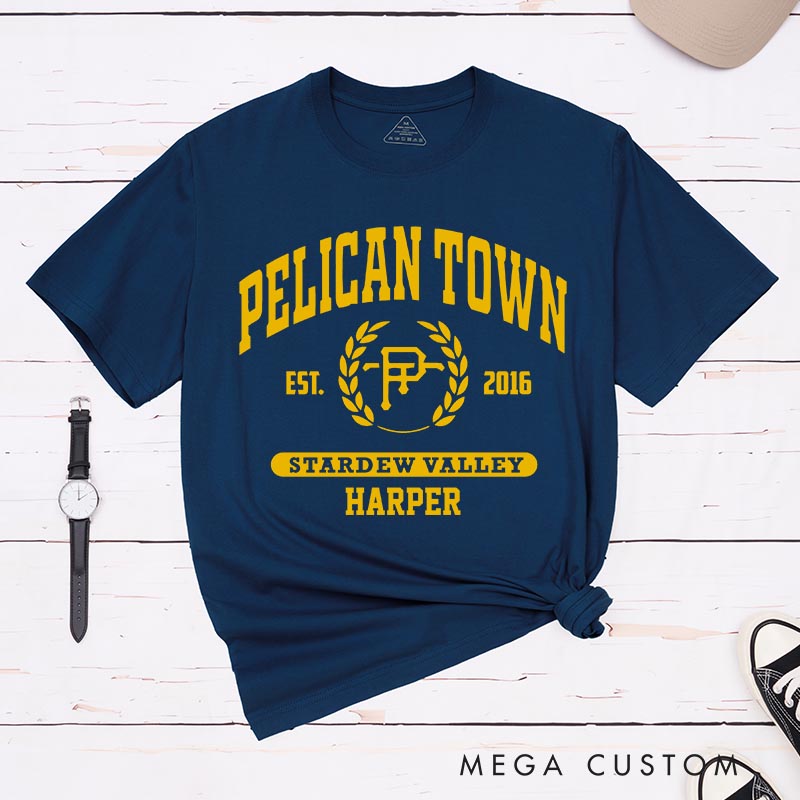 Personalized Pelican Town Game Classic T-Shirts Farming Gamer Tshirt Valley Geek Gaming Nerd Shirt