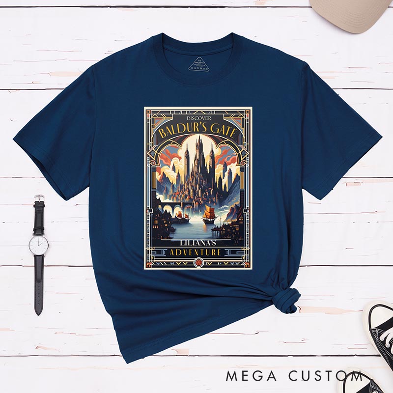 Personalized Journey to the Gate Game Classic T-Shirts CRPG Video Game Tshirt Fantasy Game Shirt