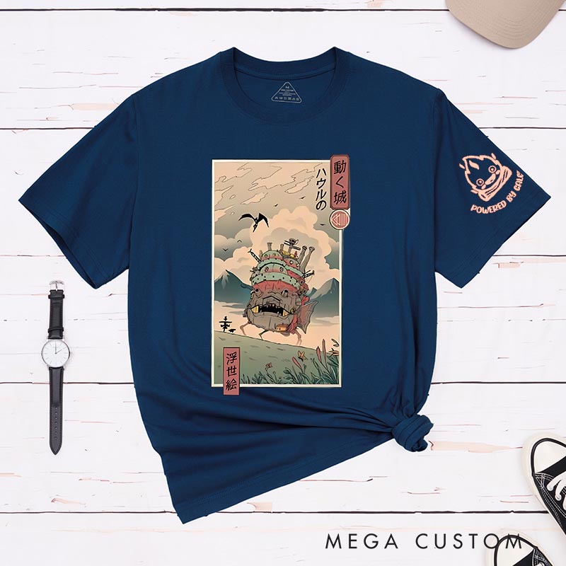 Personalized Castle Classic T-Shirts Japanese Ukiyo-e style Shirt  Japanese Manga Comic Tshirt for Anime Lovers
