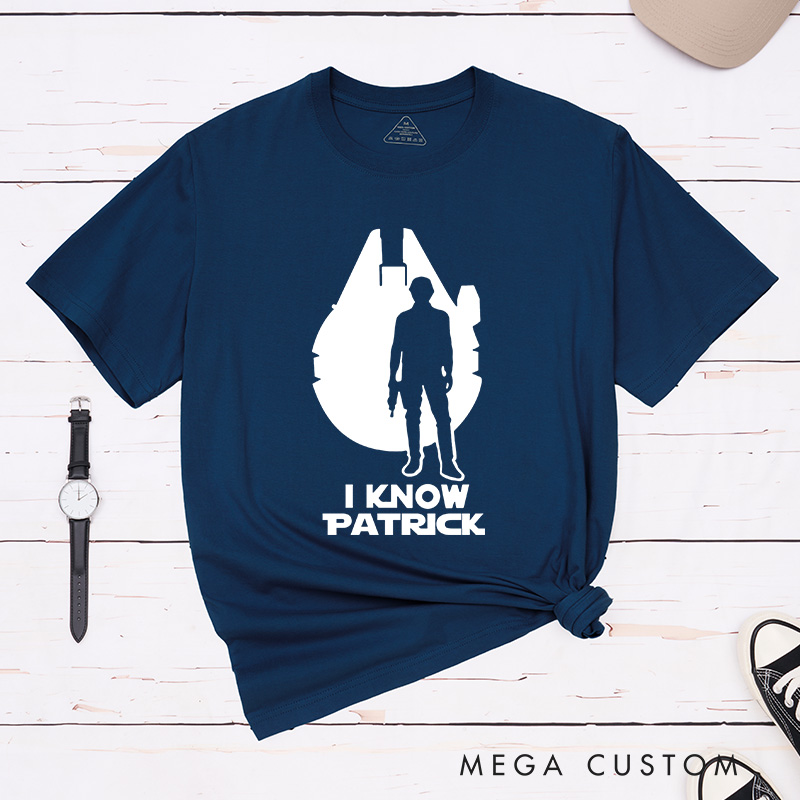 Personalized Star I Love You I Know Couple Matching Classic T-Shirts Honeymoon Shirt for Movie Lovers Valentines Day Just Married Shirt