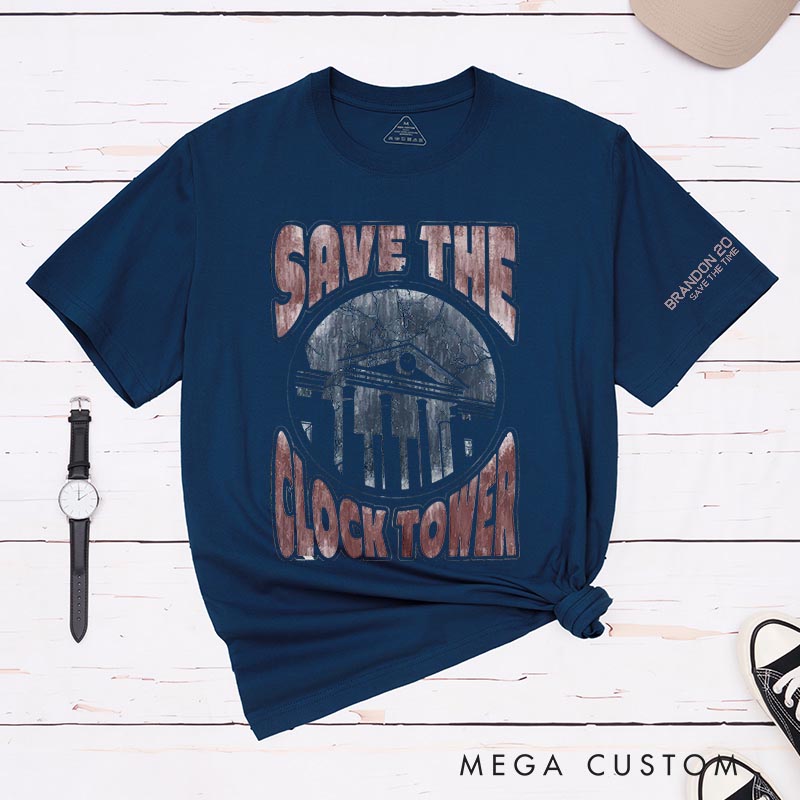Personalized Save the Clock Town Classic T-Shirts Future Fiction Movie Tshirt Geek Nerdy Movie Shirt