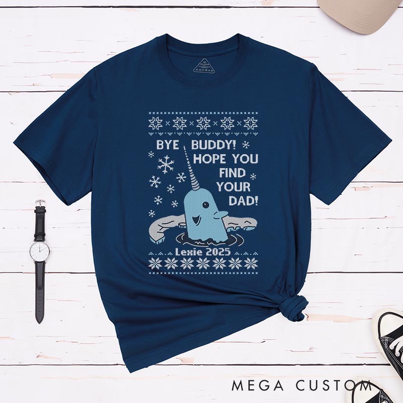 Personalized Bye Buddy Christmas Movie Classic T-Shirts Vintage Holiday Movies Tshirt Family Movie Shirt