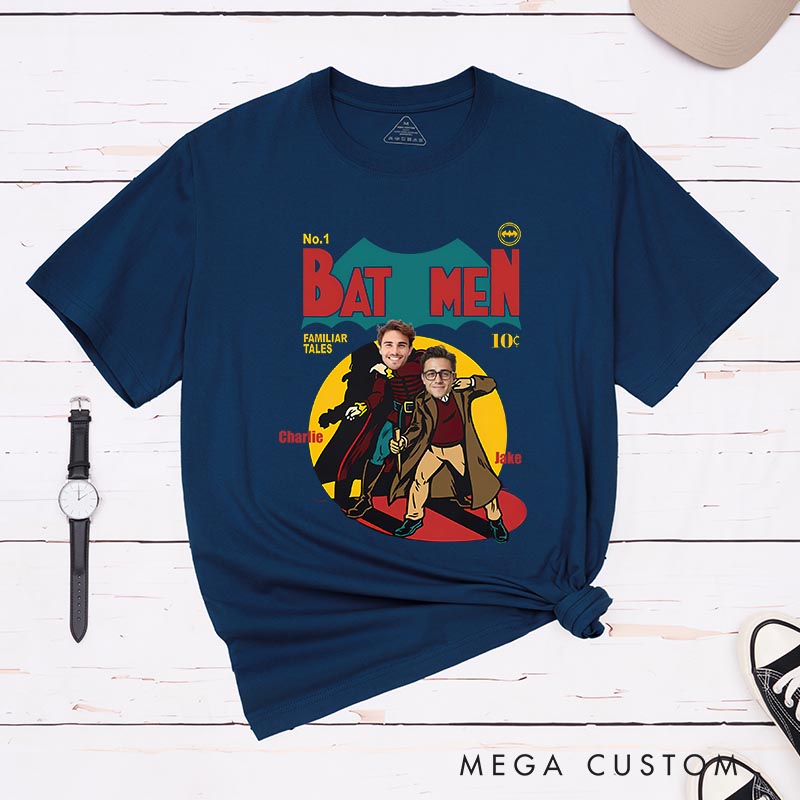 Personalized Bat Men Photo Classic T-Shirts Superhero Movies Tshirt Film Fan Shirt