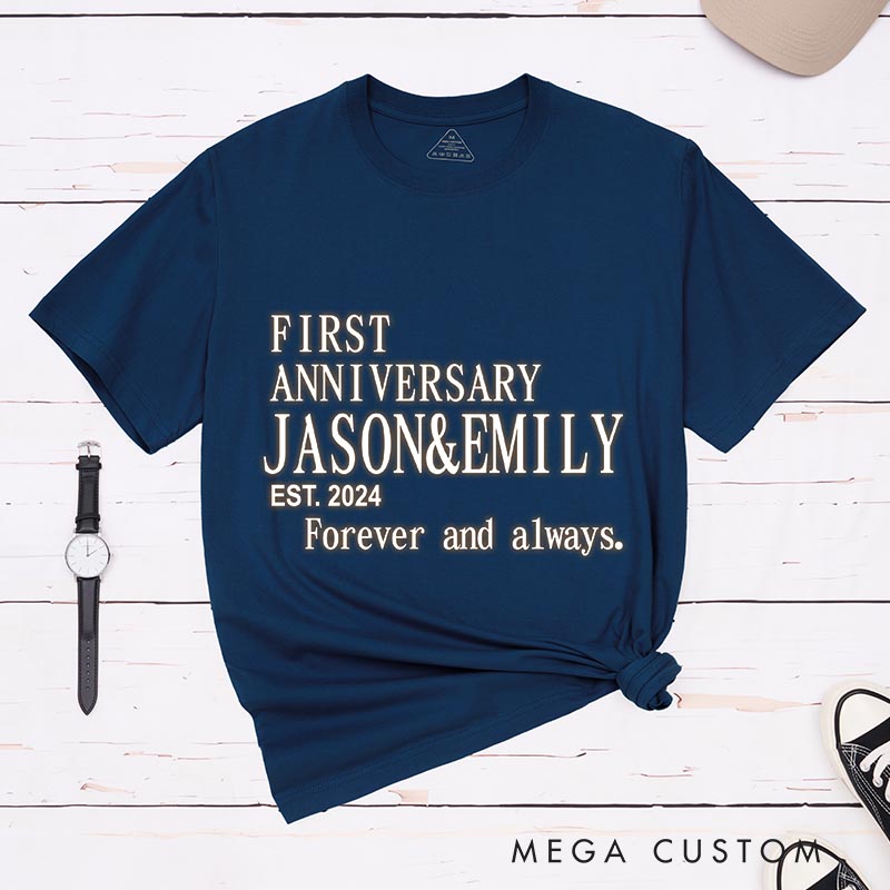 Personalized Anime Anniversary Classic T-Shirts Japanese Couple Manga Tshirt Mecha Anime Series Shirt for Anime Lovers