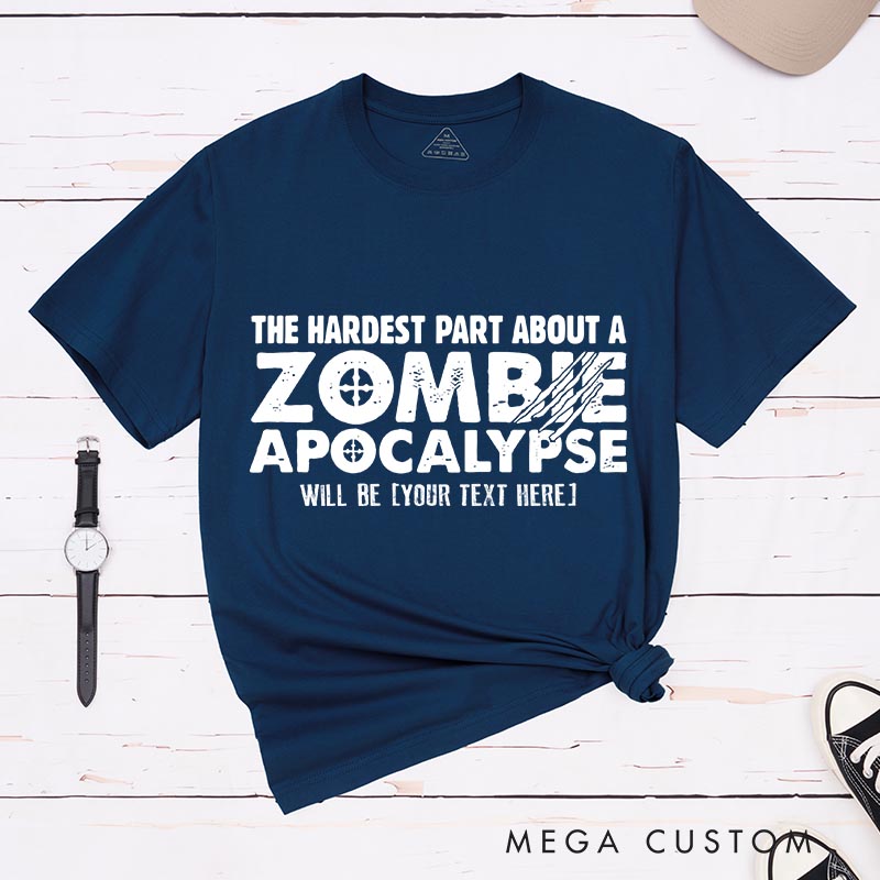 Personalized Zombie Apocalypse Mens Classic T-Shirts Horror Geeky Tshirt for Movie Lovers Halloween