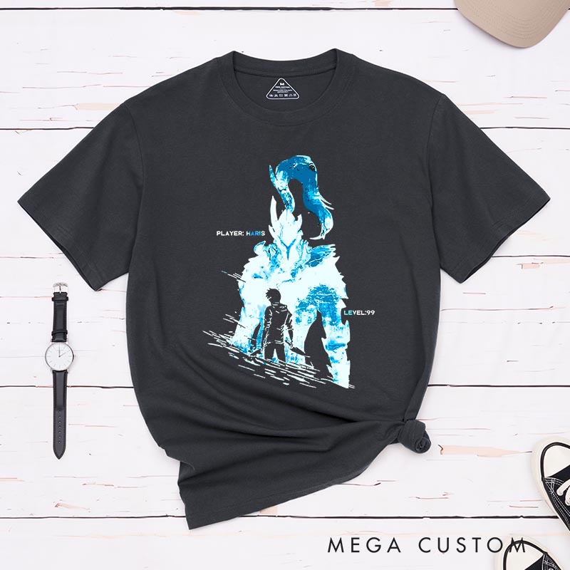 Personalized Anime Leveling Classic T-Shirts Japanese Manga Comic Tshirt for Anime Lovers