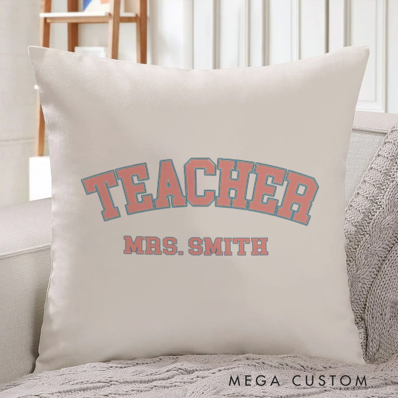 Personalized Teachers Throw Pillow Classic Teacher Minimalist Design Gift for Teachers