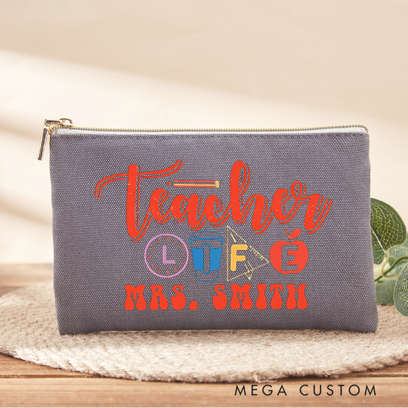 Personalized Makeup Bag Teacher Life Fun and Creative Gift for Teachers