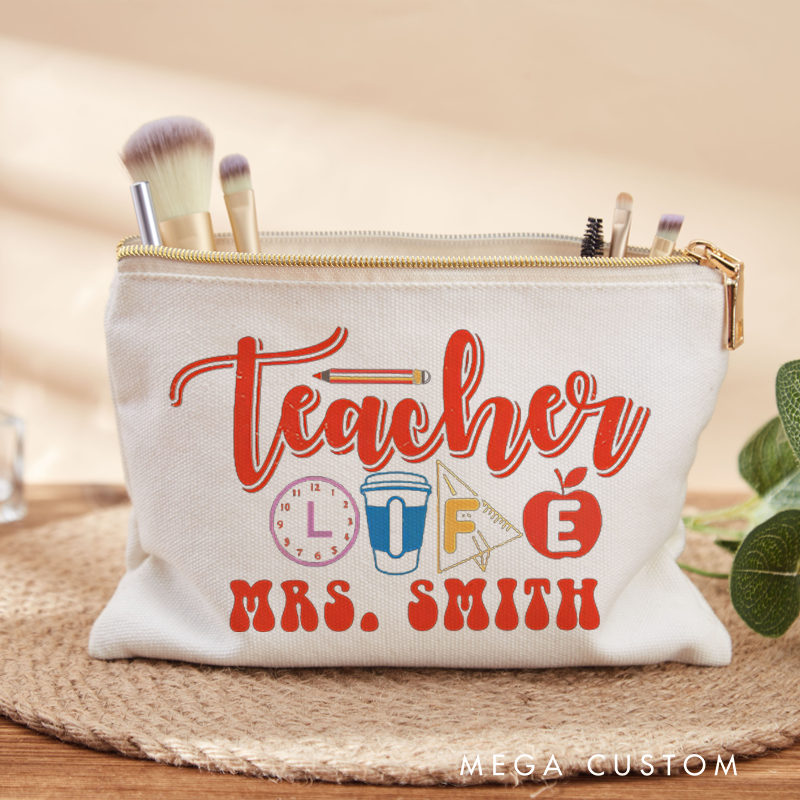 Personalized Makeup Bag Teacher Life Fun and Creative Gift for Teachers