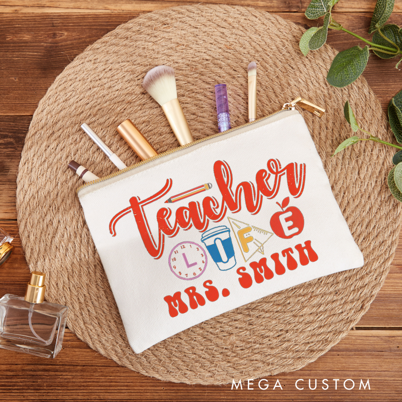 Personalized Makeup Bag Teacher Life Fun and Creative Gift for Teachers