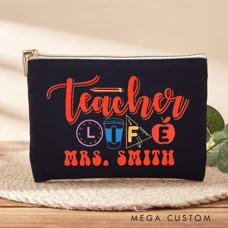 Personalized Makeup Bag Teacher Life Fun and Creative Gift for Teachers