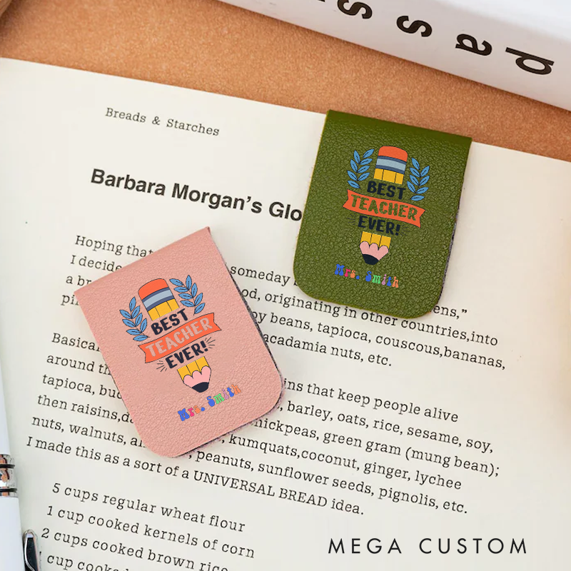 Personalized Leather Magnetic Bookmark Best Teacher Ever Perfect Gift to Show Gratitude and Appreciation for Teachers